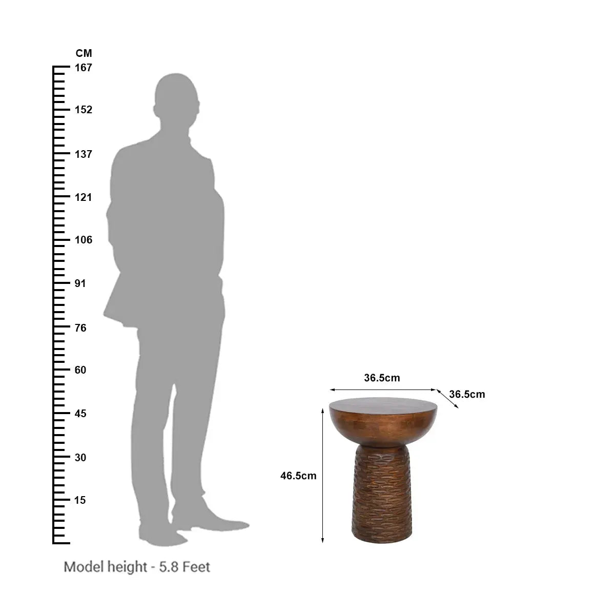 Stylish Walnut Finish Side Table – Handcrafted Accent Table - Furniza