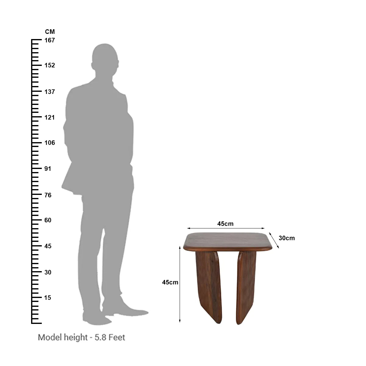 Elegant Walnut Hand-Carved Side Table