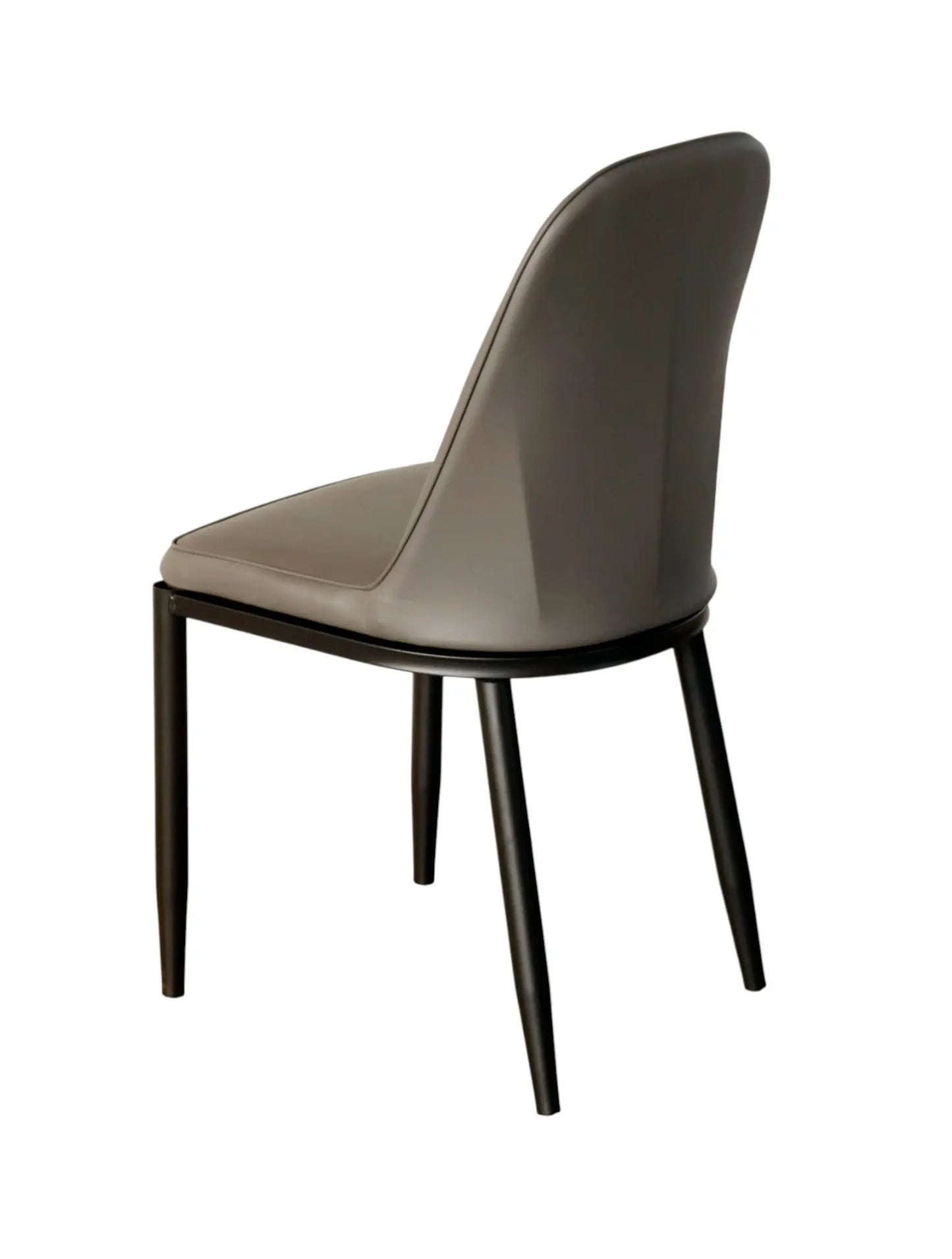 Elegant Grey Leatherette Chair with Sturdy Iron Legs FURNIZA