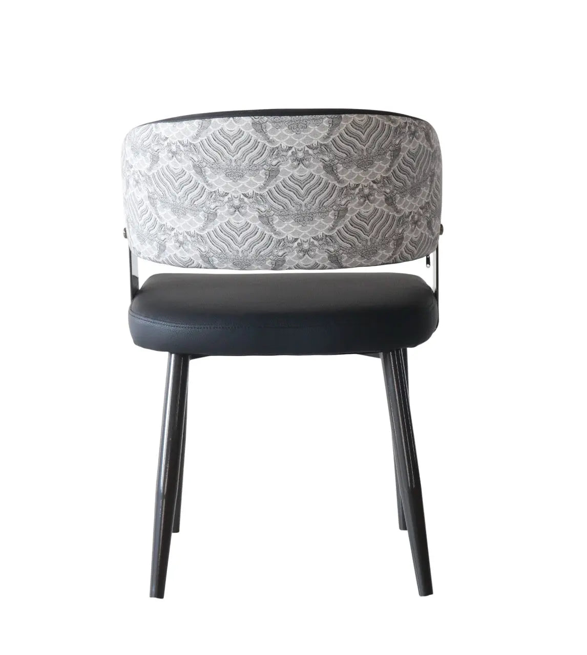 Modern Upholstered Iron Base Chair – Black FURNIZA