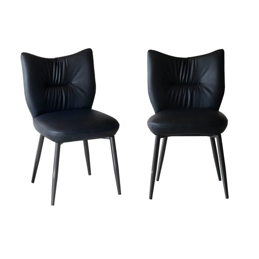 Modern Black Dining Chair – Iron Frame Upholstered Chair (Set of 2 & 4) FURNIZA