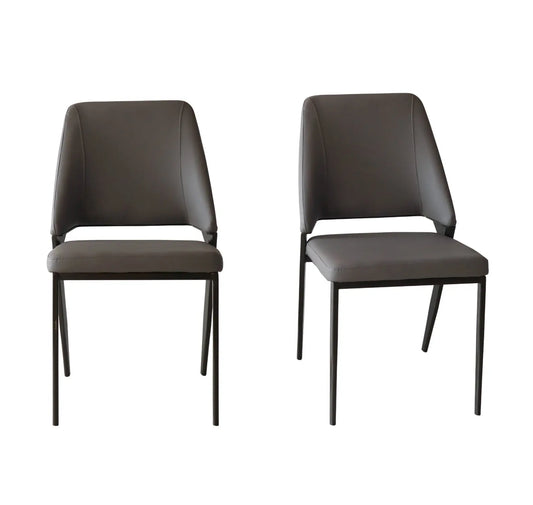 Dark Grey Upholstered Dining Chair – Sleek Iron Frame (Set of 2 & 4) FURNIZA