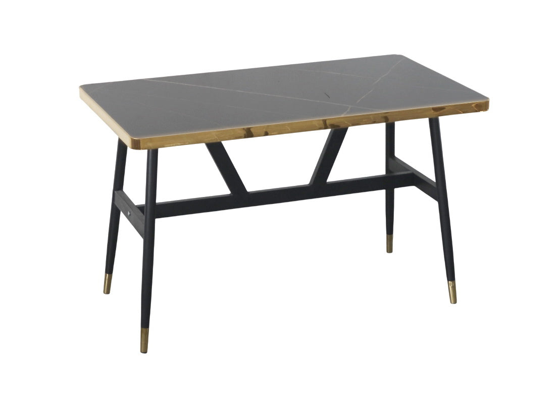 4 Seater Marble Finish Dining Table Set with Swivel Chairs
