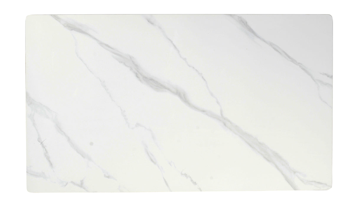 Modern Marble Finish Console Table with Metal X-Leg Base