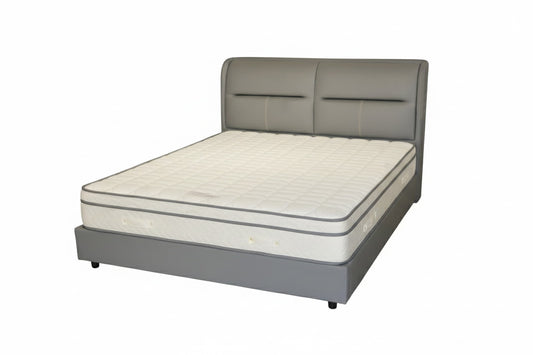 Modern Grey Upholstered King Bed 180×200 cm – Premium Comfort