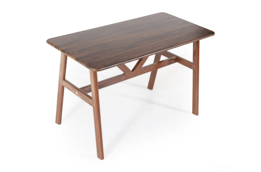 6 Seater Walnut Finish Solid Wood Dining Table – Modern Rectangular Design FURNIZA