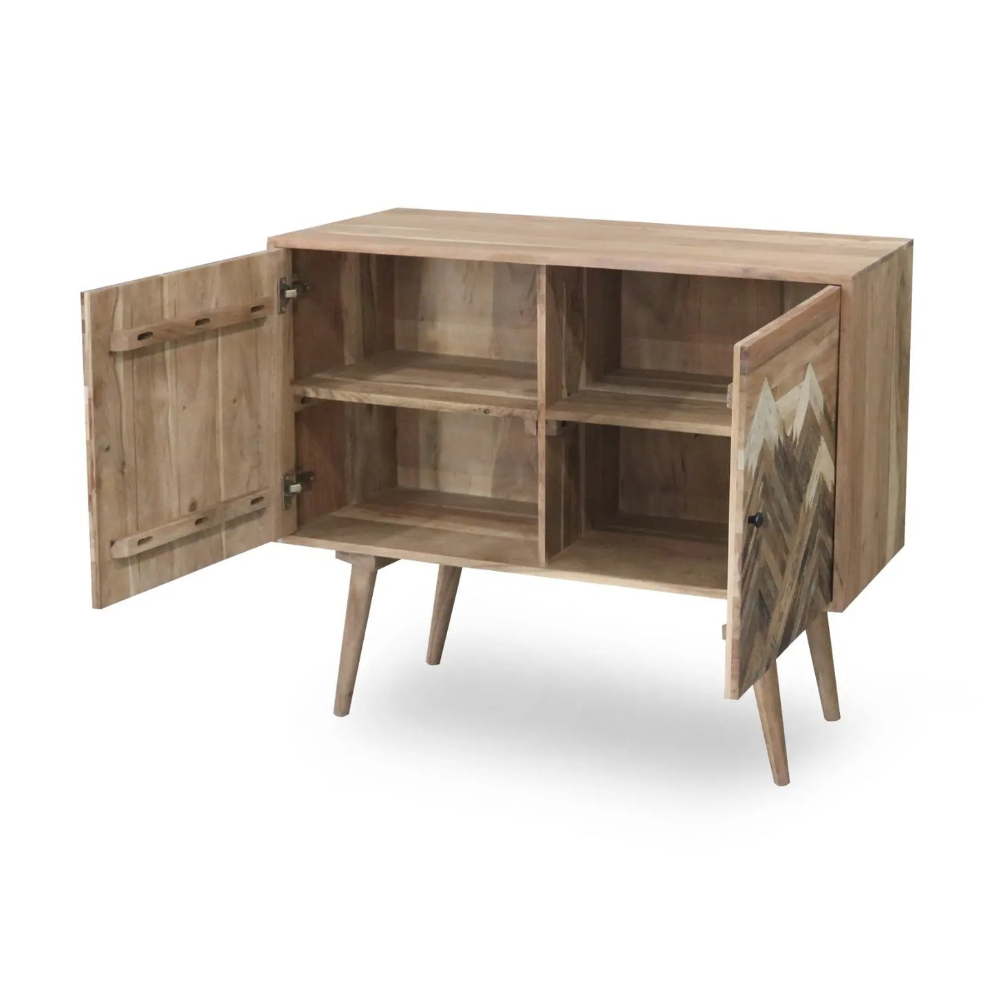 Acacia Wood 2 Door Sideboard – Mountain Pattern Design FURNIZA