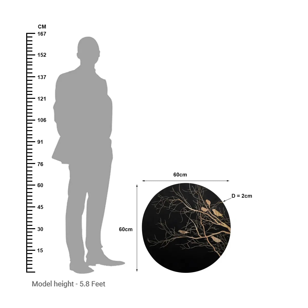 Hand-Carved Birds on Tree Wall Panel in Black Finish - Furniza