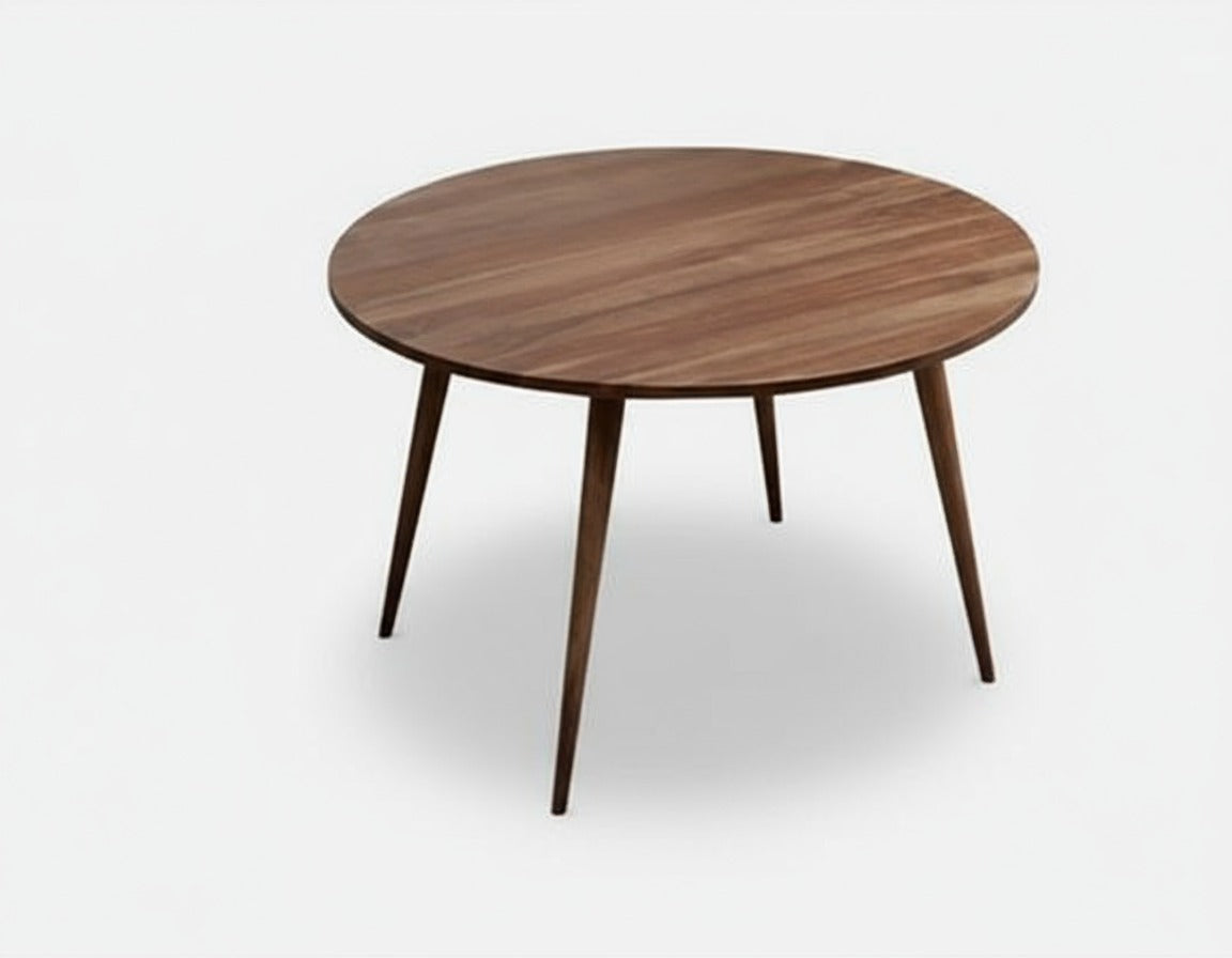 Modern Sheesham Wood Round Dining Table Set with Cushioned Chairs