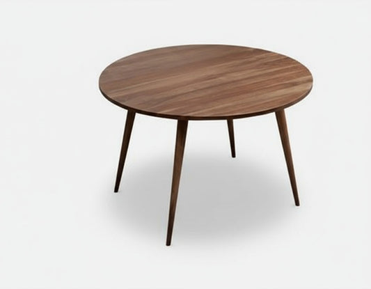 Modern Sheesham Wood Round Dining Table Set with Cushioned Chairs
