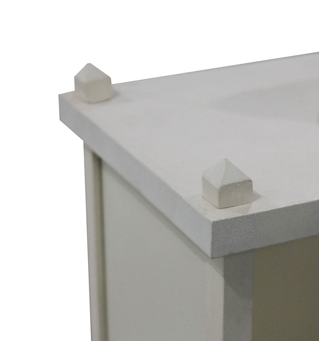 Traditional Pale White MDF Wall Mount Temple with Goombaj Top - Furniza
