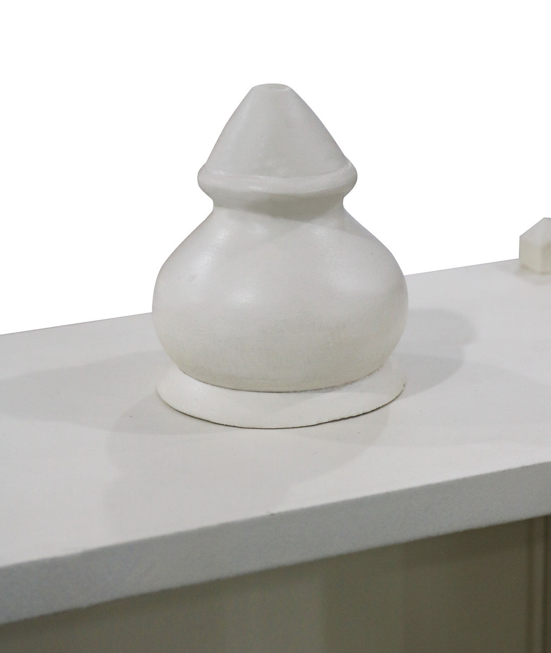 Traditional Pale White MDF Wall Mount Temple with Goombaj Top - Furniza
