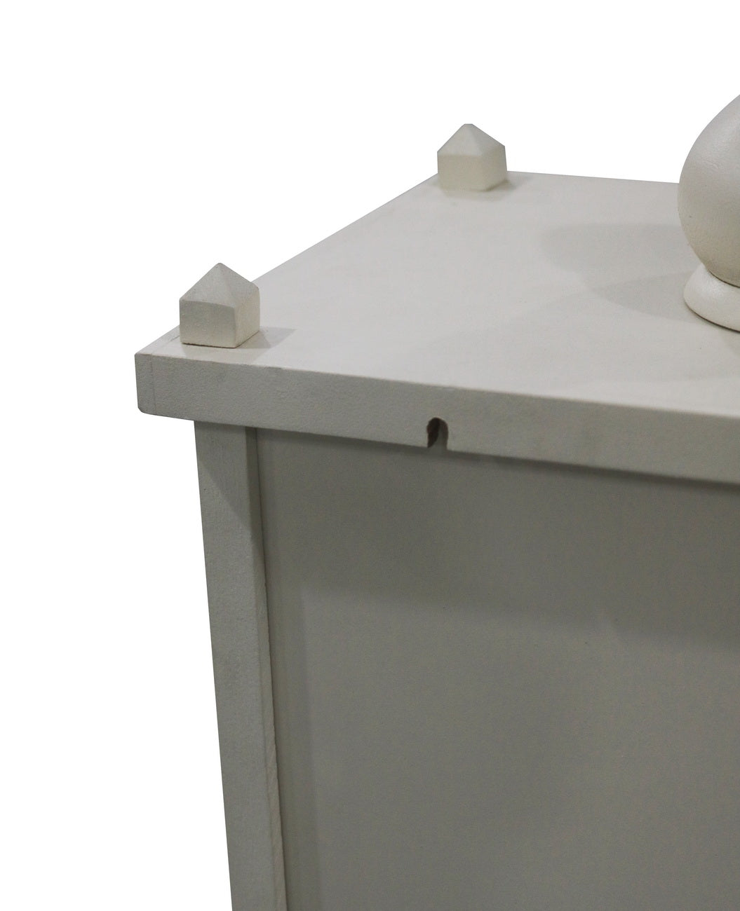 Traditional Pale White MDF Wall Mount Temple with Goombaj Top - Furniza