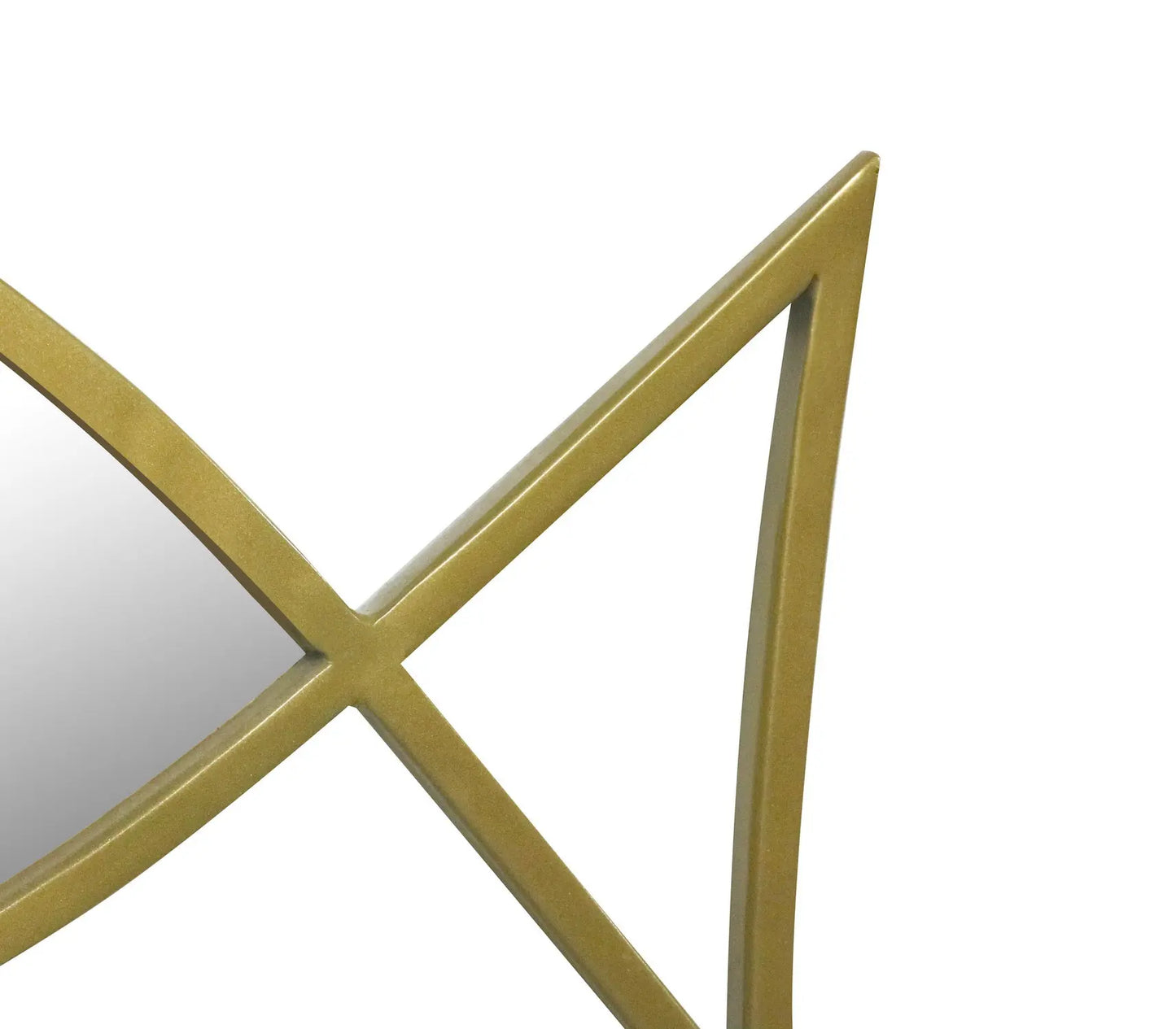 Decorative Wall Mirror with Fish Shape Big Iron Frame, Brass Finish – Nautical Coastal Style Accent Mirror for Living Room, Bedroom, Bathroom - Furniza