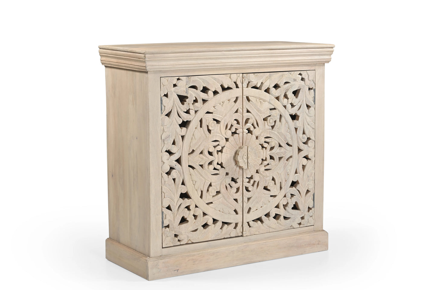 Himalaya Finish Hand-Carved 2-Door Cabinet – Artistic Storage