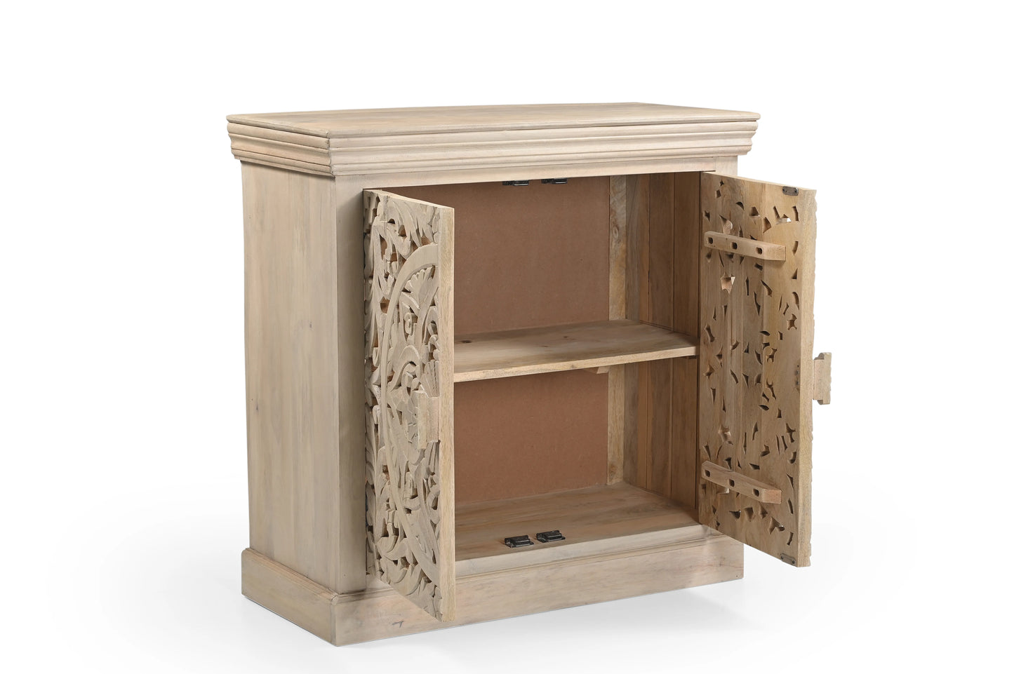 Himalaya Finish Hand-Carved 2-Door Cabinet – Artistic Storage
