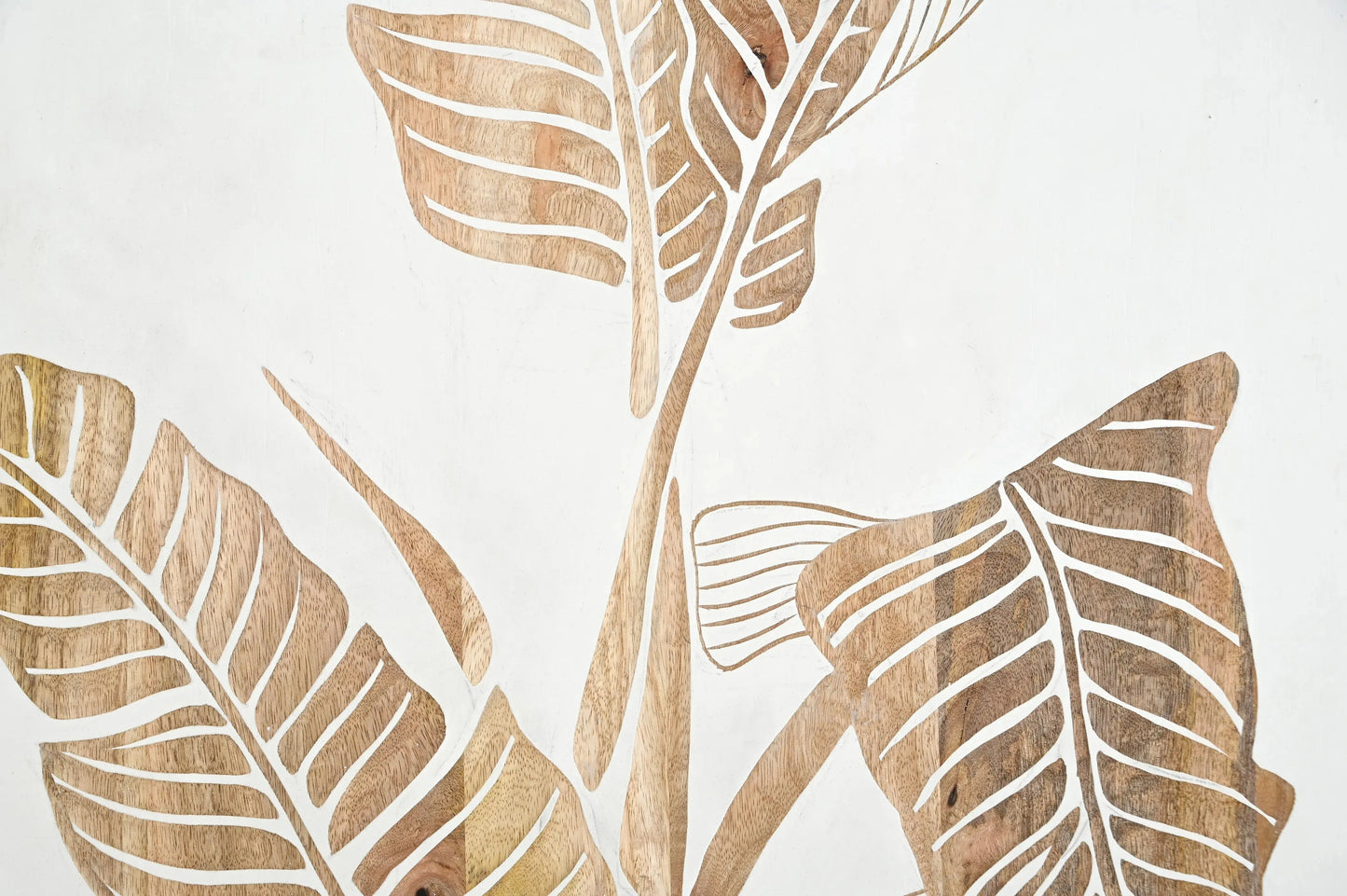 Solid Wood Hand-Carved Leaf Wall Panel – Natural Art Décor - Furniza