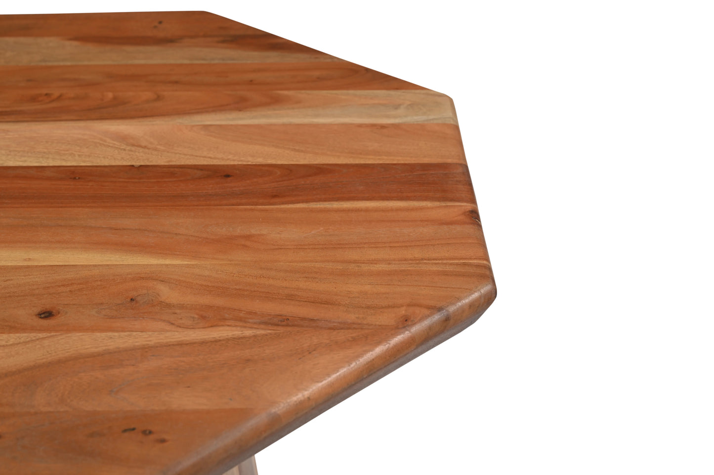Solid Wood 4-Seater Dining Table with Octagonal Top – Natural Finish