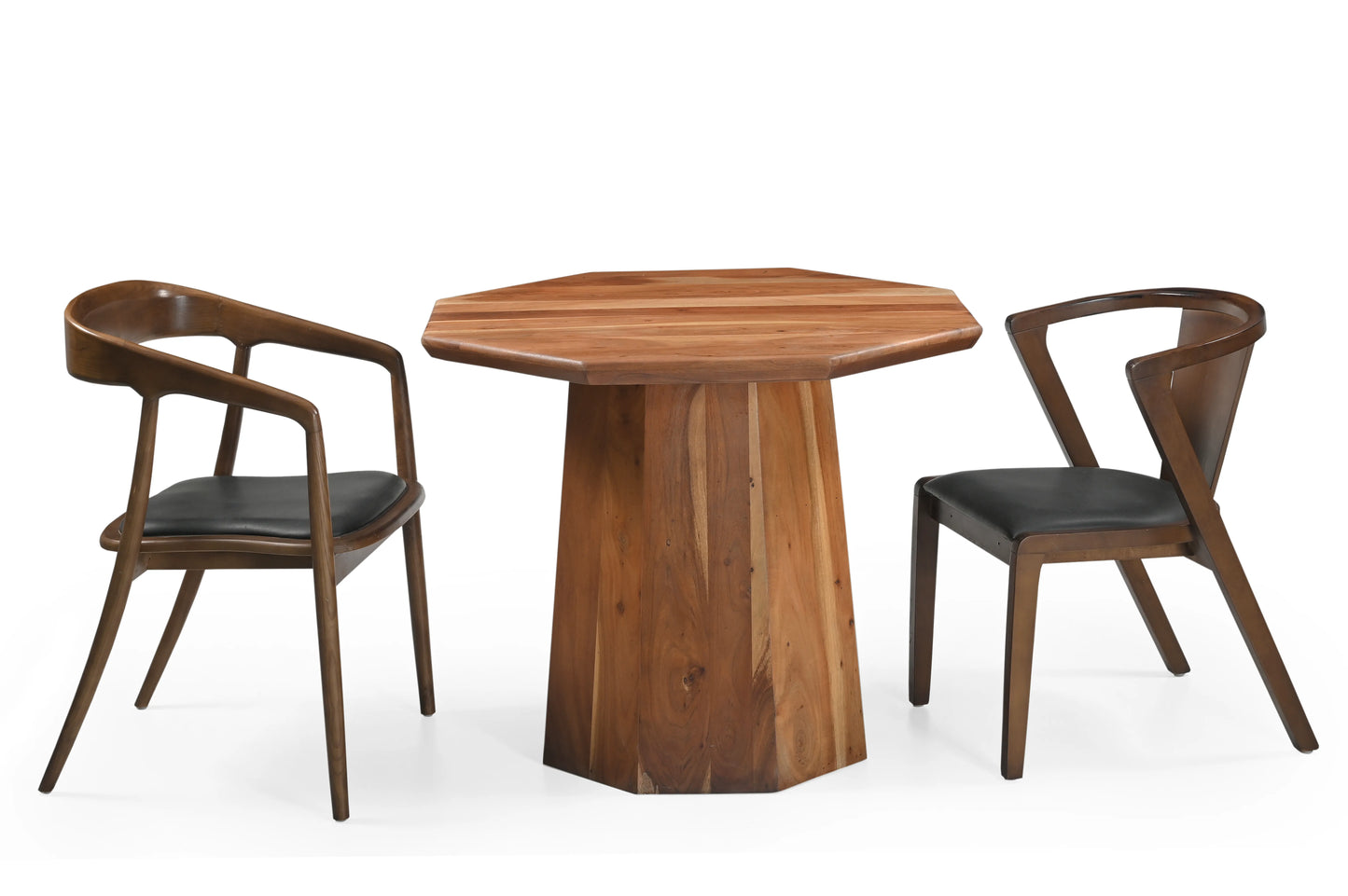 Solid Wood 4-Seater Dining Table with Octagonal Top – Natural Finish
