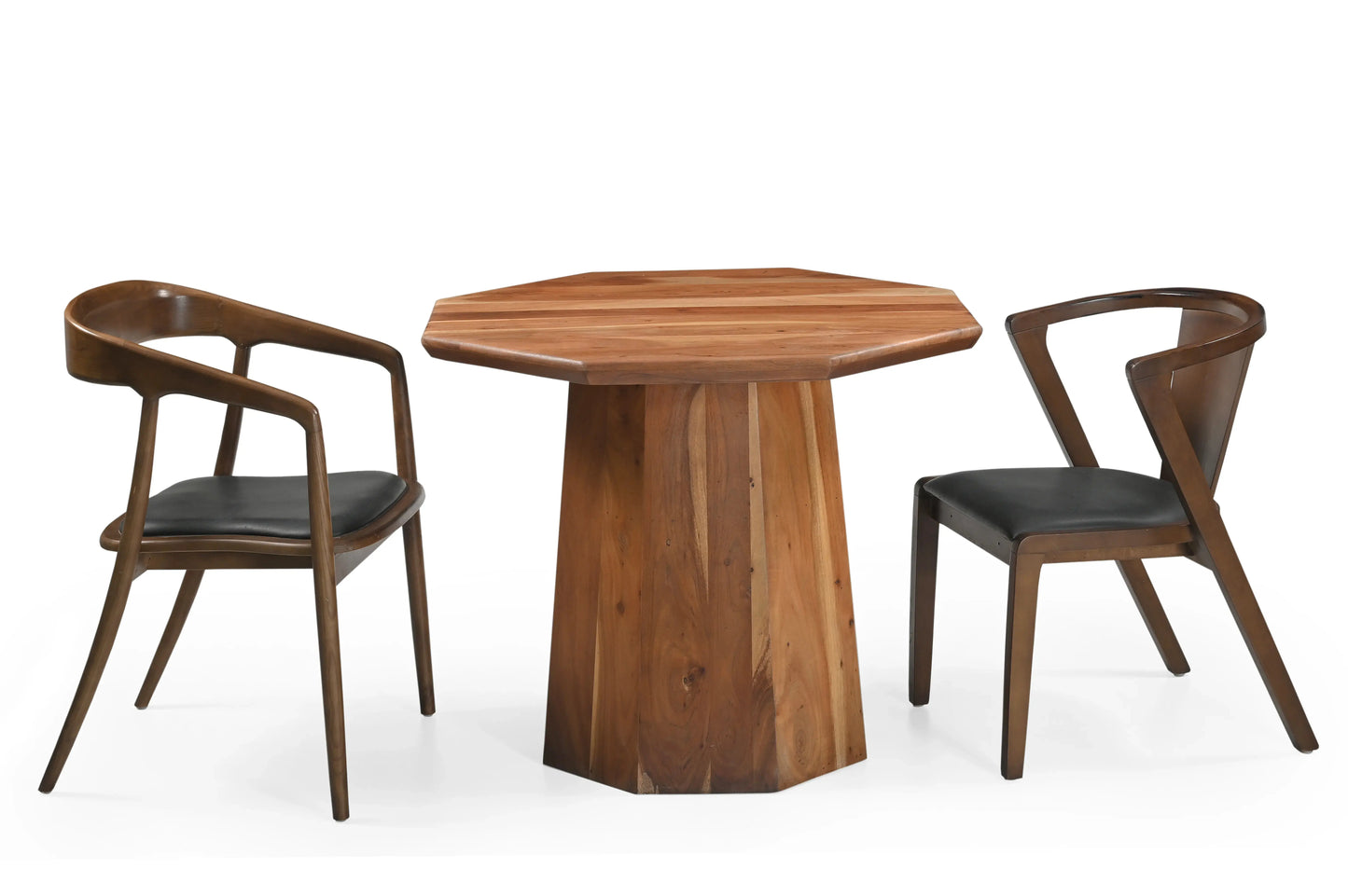 Solid Wood 4-Seater Dining Table with Octagonal Top – Natural Finish - Furniza