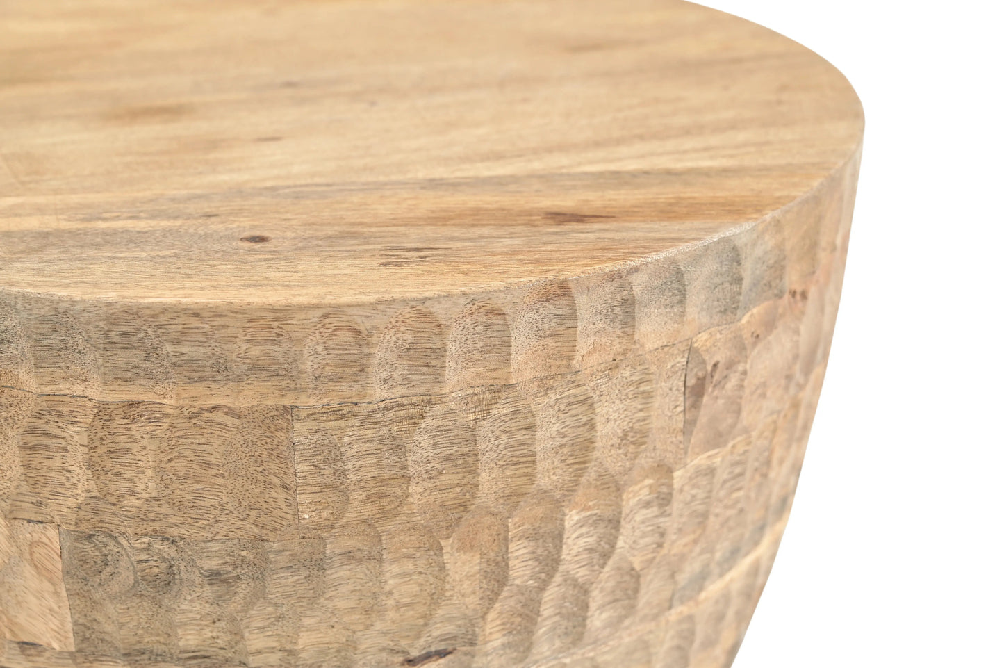 Handcrafted Natural Wood Side Table with Textured Finish – Furniza Accent End Table - Furniza