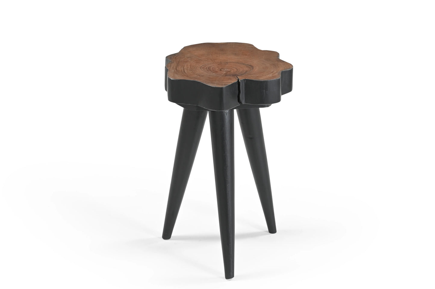 Bold Black Live Edge Side Table – Modern Accent Table