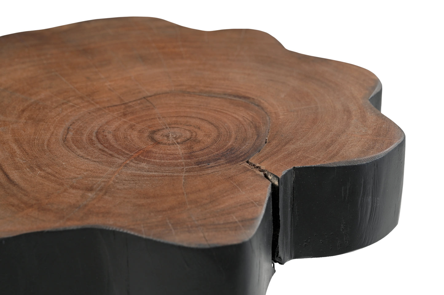 Bold Black Live Edge Side Table – Modern Accent Table