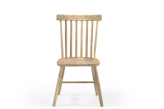 Solid Wood Dining Chair in Natural Finish – Modern Minimalist Chair - Furniza