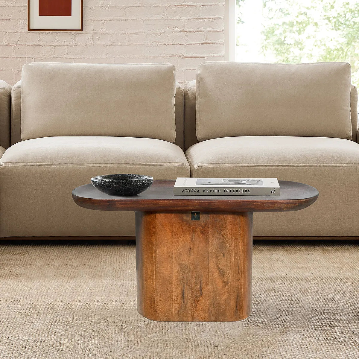 Elegant Walnut Finish Coffee Table