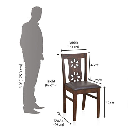 The Verona Dining Set – 6-Seater Set in Sheesham Wood and Dark Brown Finish