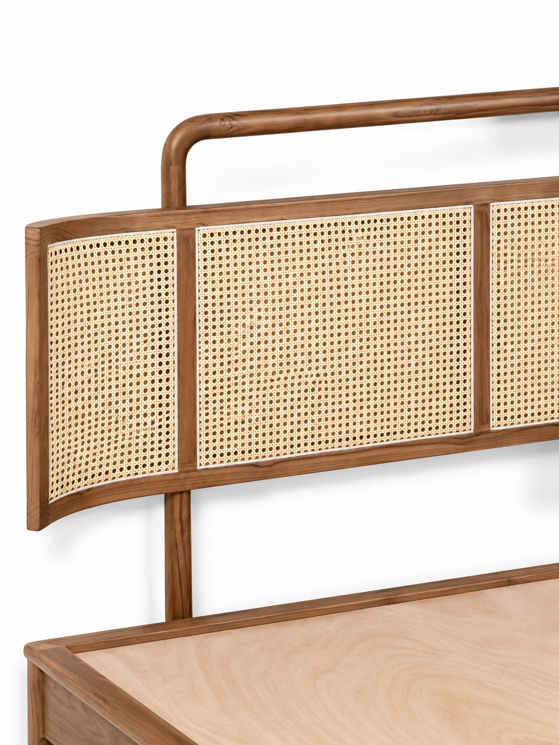 Sahara Cane Panel Premium Teak Wood Bed – Luxury Mediterranean Resort Style