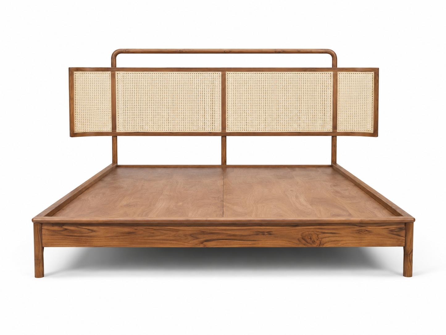 Sahara Cane Panel Premium Teak Wood Bed – Luxury Mediterranean Resort Style