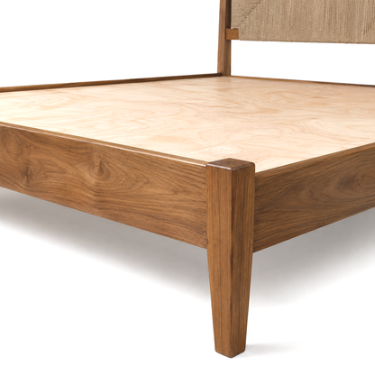 King Size Teak Wood Handwoven Rope Bed – Luxury Solid Teak Wood Bed