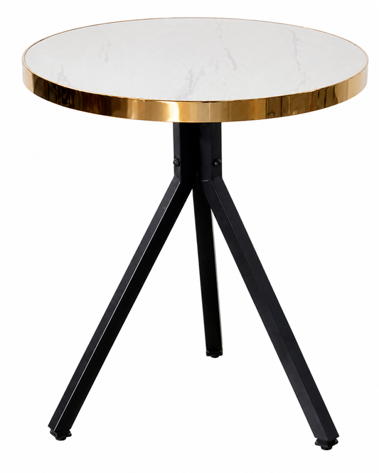 2 Seater White Marble Finish Dining Table Set with leatherette Chairs