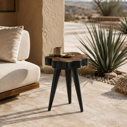Bold Black Live Edge Side Table – Modern Accent Table