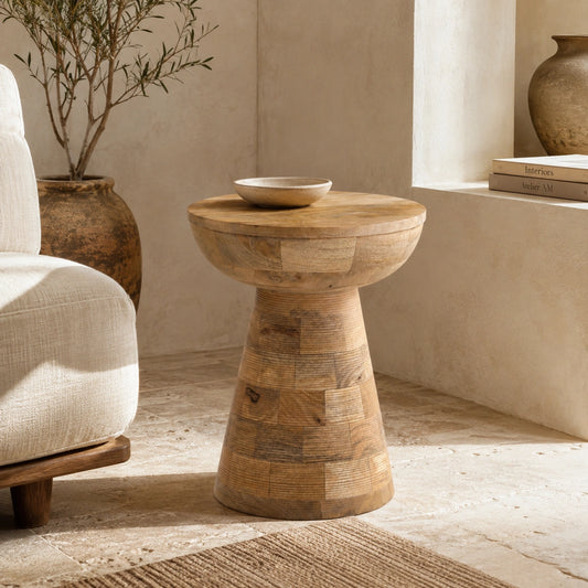 Modern Natural Wood Side Table – Handcrafted Design