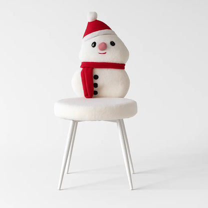 Kids Snowman Chair with Soft Cushion and White Iron Legs – Christmas Edition FURNIZA