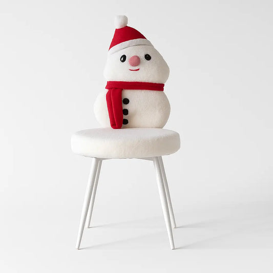 Kids Snowman Chair with Soft Cushion and White Iron Legs – Christmas Edition FURNIZA