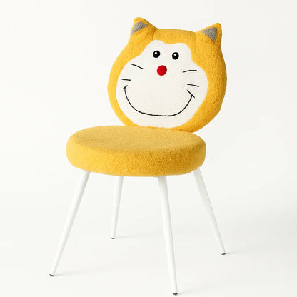 Kids Dorami Chair with Yellow Boucle Fabric & White Metal Legs FURNIZA