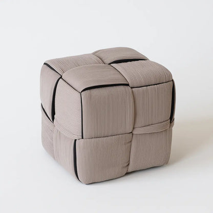 Soft Padded Corduroy Pouf for Kids – Grey FURNIZA