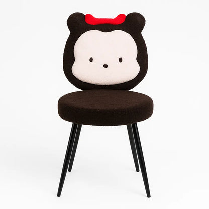 Kids Minnie Theme Chair – Black & White with Red Bow FURNIZA