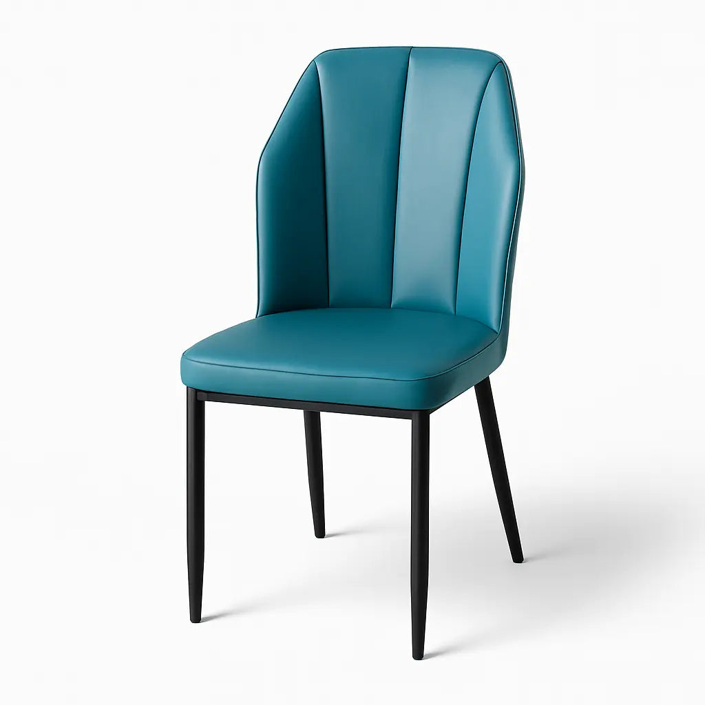 Modern Blue Dining Chair – Iron Frame Accent Chair FURNIZA