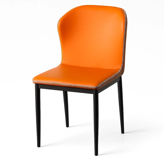 Orange Dining Chair with Iron Frame | Modern Accent Chair FURNIZA