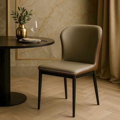 Grey Dining Chair with Iron Frame – Modern Upholstered Seat FURNIZA