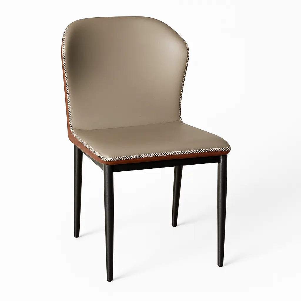 Grey Dining Chair with Iron Frame – Modern Upholstered Seat FURNIZA