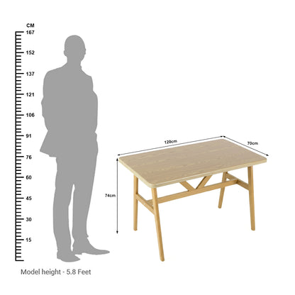 Solid Wood 4 Seater Dining Table Set with Cushioned Chairs
