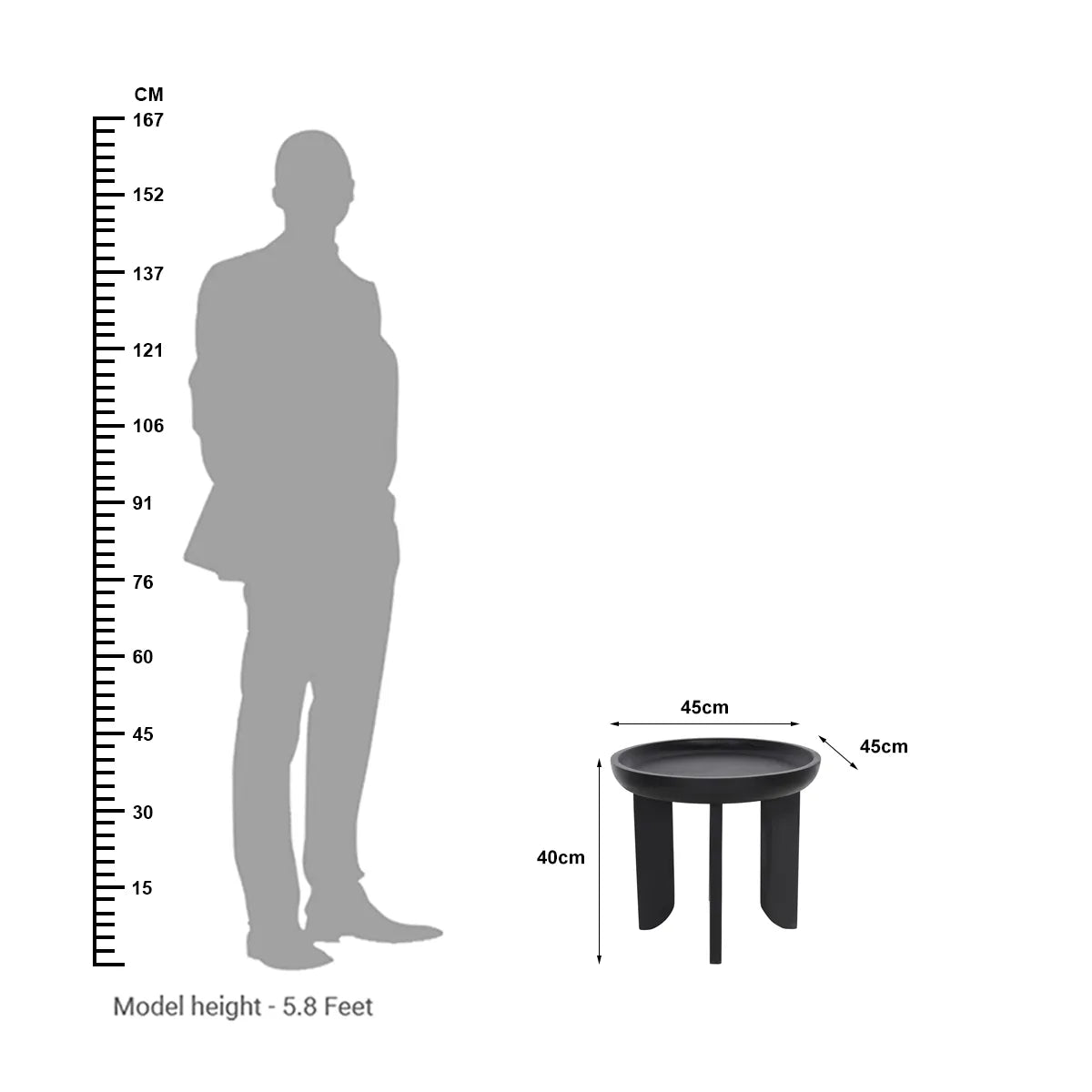 Modern Black Finish Side Table – Contemporary Accent Table - Furniza