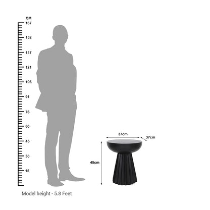Modern Bold Black Side Table – Sculptural Accent Table - Furniza