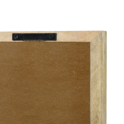 Hand-Carved Palm Leaf Wall Panel in Teal & Natural Wood Frame – Tropical Wall Decor - Furniza