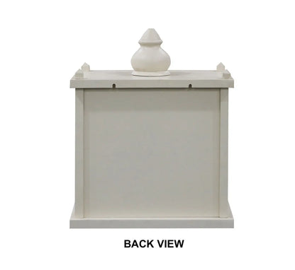 Traditional Pale White MDF Wall Mount Temple with Goombaj Top FURNIZA